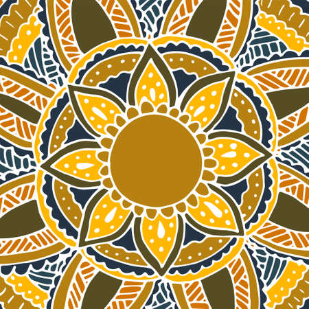 Flower mandala for cards, prints, textile and coloring books.のイラスト素材