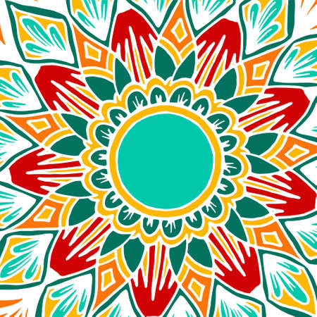 Flower mandala for cards, prints, textile and coloring books.のイラスト素材