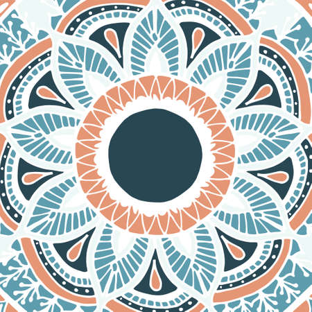 Flower mandala for cards, prints, textile and coloring books.のイラスト素材