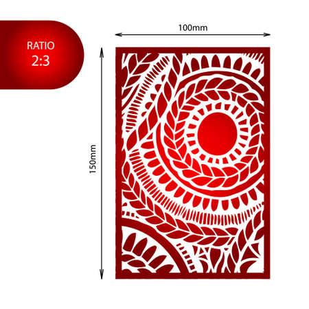 Flower mandala card -  pattern. Perfect for laser cutting.のイラスト素材