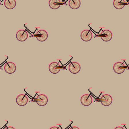 Romantic bicycle pattern in . Perfect for scrapbooking, wrapping paper, textile.のイラスト素材