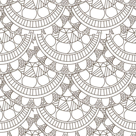 mandala pattern for coloring book and adults. Made by trace from personal hand drawn sketch.のイラスト素材