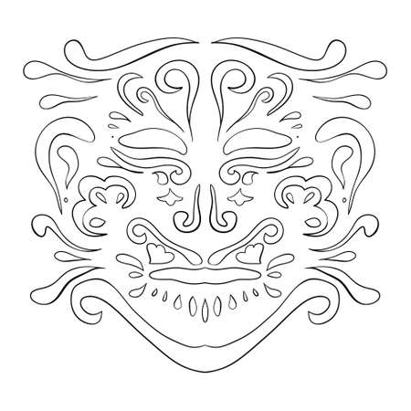 Ethnic pattern. Beauty ornament in boho style. Perfect for tattoo, print, poster.のイラスト素材