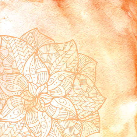 Background in watercolor style with mandala.  illustration. Perfect for web, scrapbooking.のイラスト素材