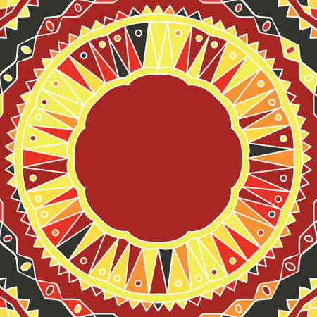 Tile with flower mandala for cards, invitations and coloring book. Boho styleのイラスト素材