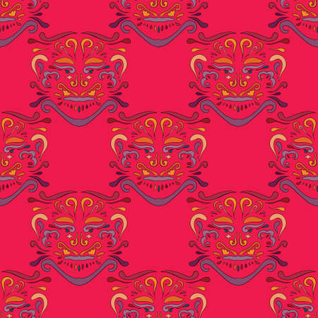 Ethnic seamless pattern. Beauty ornament in boho style. Perfect for wall, print, poster.のイラスト素材