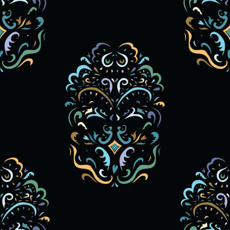 Ethnic seamless pattern. Beauty ornament in boho style. Perfect for tattoo, print, poster.のイラスト素材
