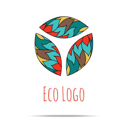 Organic cosmetic mono line logo design templates. Made in . Perfect for packaging and wrapping paperのイラスト素材