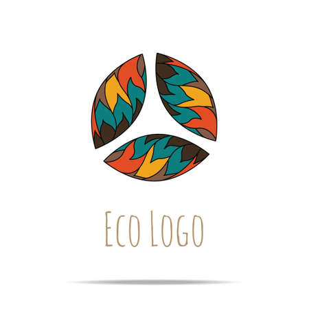 Organic cosmetic mono line logo design templates. Made in . Perfect for packaging and wrapping paperのイラスト素材