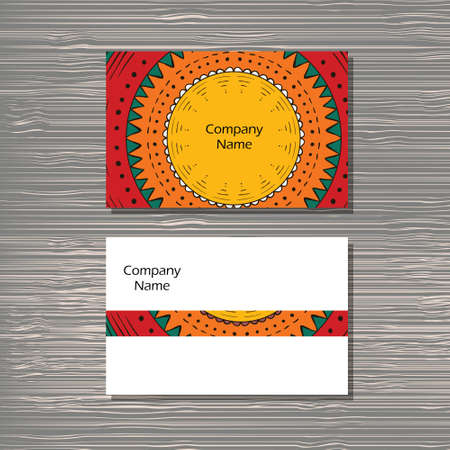 Creative template for designer, photographer or studio.   editable pattern with front and back side visit cards.のイラスト素材