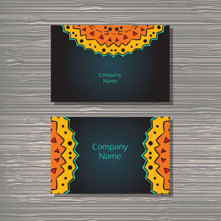 Creative template for designer, photographer or studio.   editable pattern with front and back side visit cards.のイラスト素材