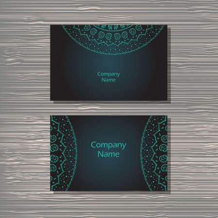 Creative template for designer, photographer or studio.   editable pattern with front and back side visit cards.のイラスト素材