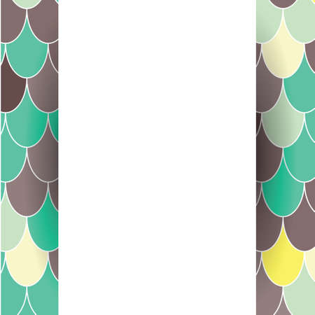 Unusual card template with Moroccan Fish Scales. Perfect for invitation, certificate, prints.のイラスト素材