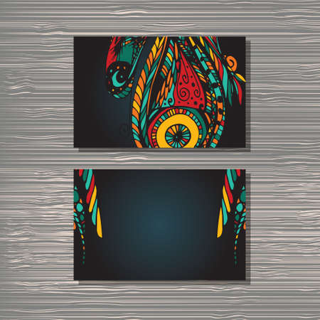 Creative template for designer, photographer or studio.   editable pattern with front and back side visit cards.のイラスト素材