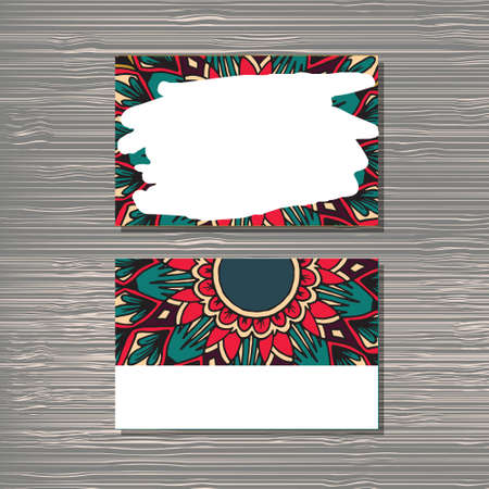 Creative template for designer, photographer or studio.   editable pattern with front and back side visit cards.のイラスト素材