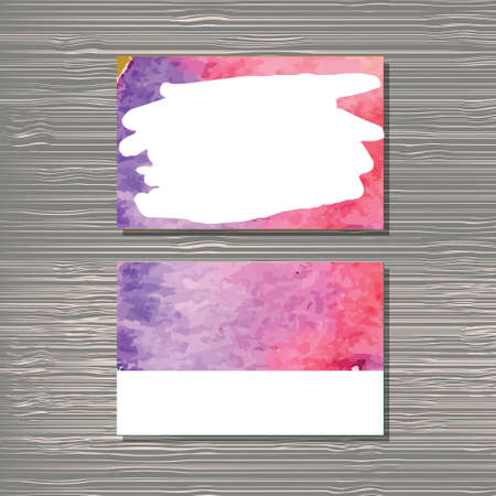 Creative template for designer, photographer or studio.   editable pattern with front and back side visit cards. Watercolor styleのイラスト素材
