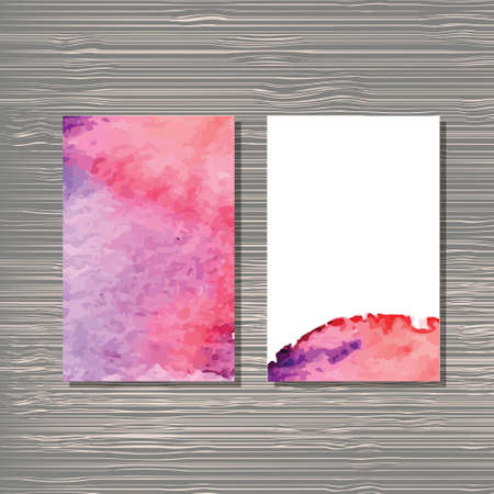 Creative template for designer, photographer or studio.   editable pattern with front and back side visit cards. Watercolor styleのイラスト素材
