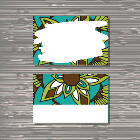 Creative template for designer, photographer or studio.   editable pattern with front and back side visit cards.のイラスト素材
