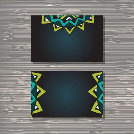 Creative template for designer, photographer or studio.   editable pattern with front and back side visit cards.のイラスト素材