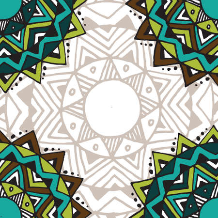 Flower mandala card - 
pattern. Perfect for web, textile.のイラスト素材