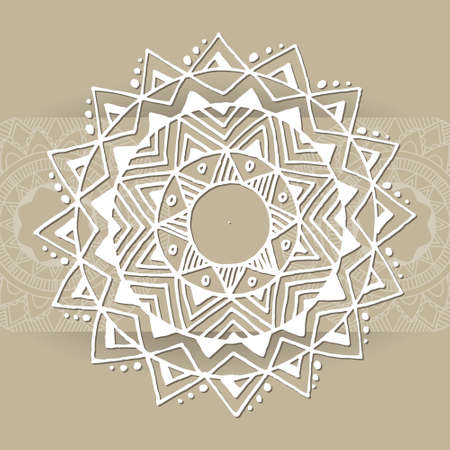 mandala for coloring book and adults. Made by trace from personal hand drawn sketch. Perfect to wedding invitation.のイラスト素材