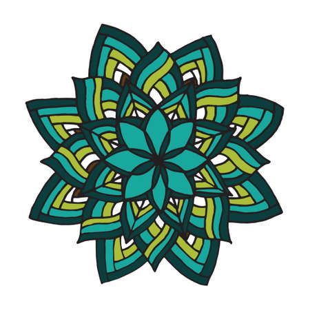 mandala for coloring book and adults. Made by trace from personal hand drawn sketch.のイラスト素材