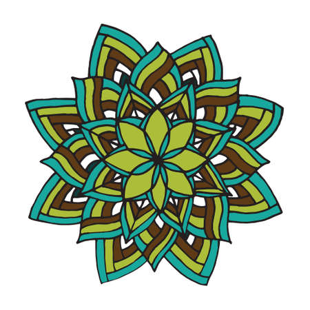 mandala for coloring book and adults. Made by trace from personal hand drawn sketch.のイラスト素材