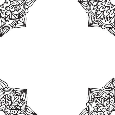 Zentangle mandala pattern for coloring book and adults. Made by trace from personal hand drawn sketch.のイラスト素材