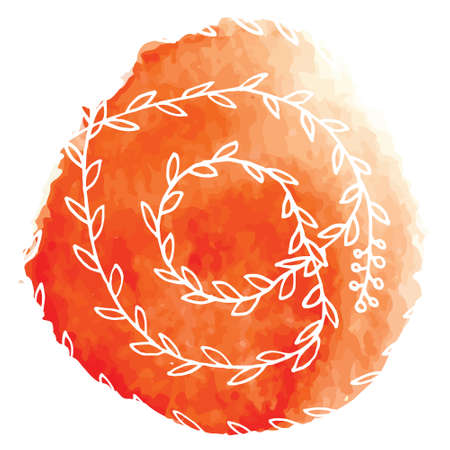 mandala for coloring book and adults. Made by trace from personal hand drawn sketch. On watercolor circleのイラスト素材