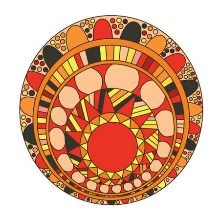 Zentangle mandala for coloring book and adults. Made by trace from personal hand drawn sketch.のイラスト素材
