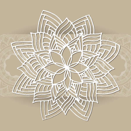 Zentangle mandala for coloring book and adults. Made by trace from personal hand drawn sketch. Perfect to wedding invitation.のイラスト素材