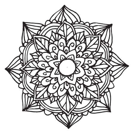 mandala for coloring book and adults. Made by trace from personal hand drawn sketch.のイラスト素材