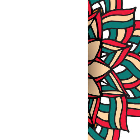 Unusual card template with flower mandala. Perfect for invitation, certificate, prints.のイラスト素材