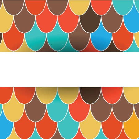 Unusual card template with Moroccan Fish Scales. Perfect for invitation, certificate, prints.のイラスト素材