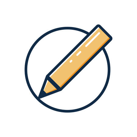 School icon in outline style. Pen inのイラスト素材