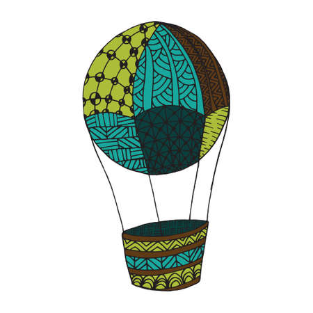Doodle airballoon -  style. For coloring bookのイラスト素材