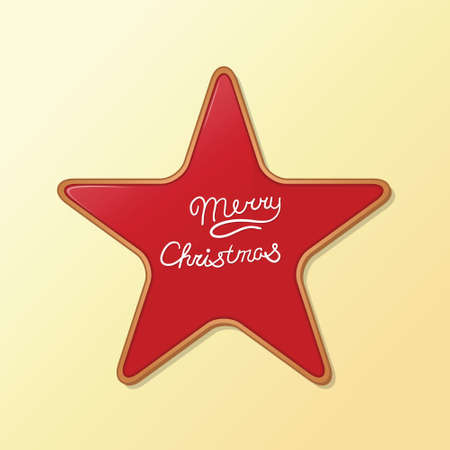 Christmas cookie card for happy holidays in winter.  illustrationのイラスト素材