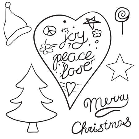 Merry christmas set for your creative design.  illustrationのイラスト素材