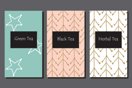 Hand drawn Scandinavian style pattern for tea package, cards, invitations and coloring bookの写真素材