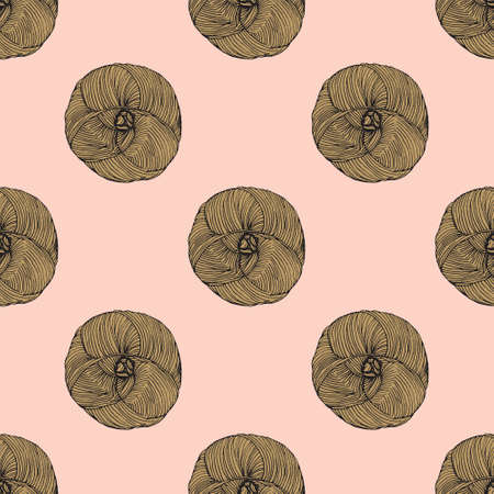 yarn ball seamless pattern. Perfect for textile or wrapping paperの写真素材