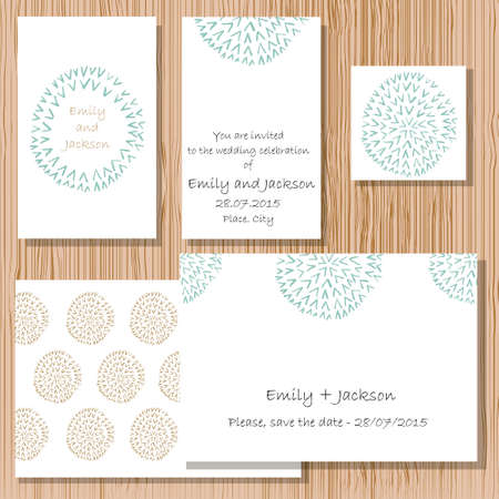 Wedding invitation card set with mandalaの写真素材