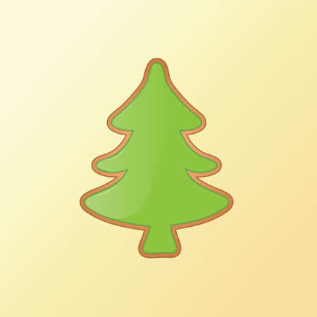Christmas tree cookie for happy holidays in winter.  illustrationの写真素材