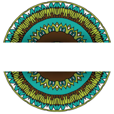 Unusual card template with flower mandala. Perfect for invitation, certificate, prints.の写真素材