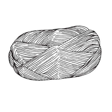 yarn ball - hand drawn illustration. Perfect for logo, print or knitting shopの写真素材