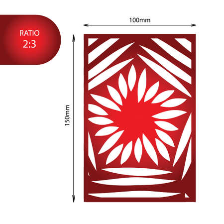 Flower mandala wedding invitation - hand drawn  pattern. Perfect for laser cutting.の写真素材