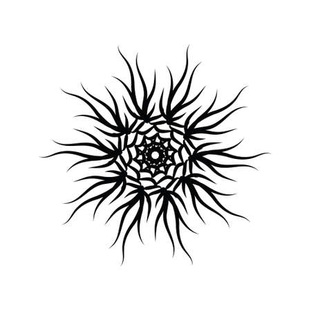Ink mandala for coloring book and adults. Made by trace from personal hand drawn sketch. Black and whiteの写真素材