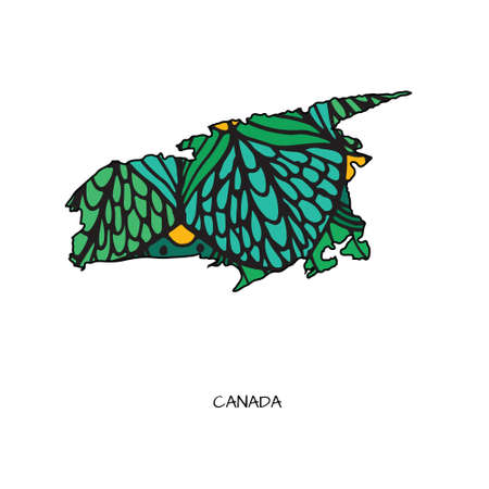 Map of Canada in hand drawn styleのイラスト素材