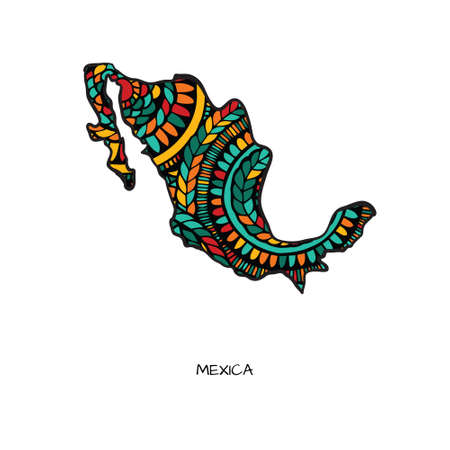Map of Mexico in hand drawn styleのイラスト素材