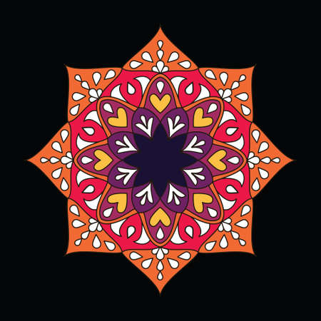 Mandala flower design for coloring book, invitations and printsのイラスト素材