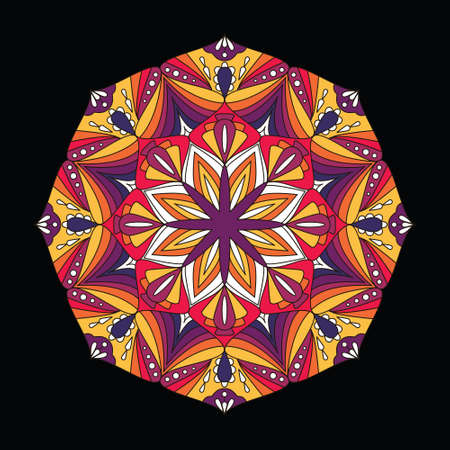 Mandala flower design for coloring book, invitations and printsのイラスト素材